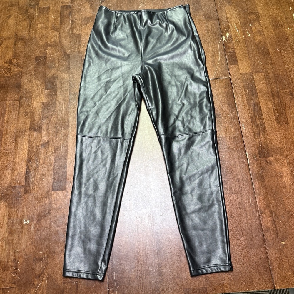 Abercrombie & Fitch Vegan Leather High Rise Skinny Pants Womens Black Size Large